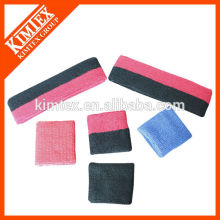 Terry cotton cheap custom wholesale sweatband sets